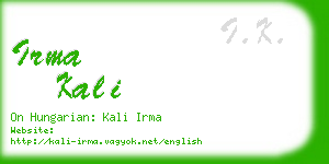 irma kali business card
